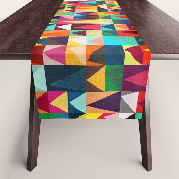 Abstract Geometric Mountains Table Runner Gallery Image 1