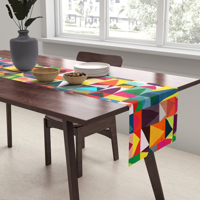 Abstract Geometric Mountains Table Runner Gallery Image 2