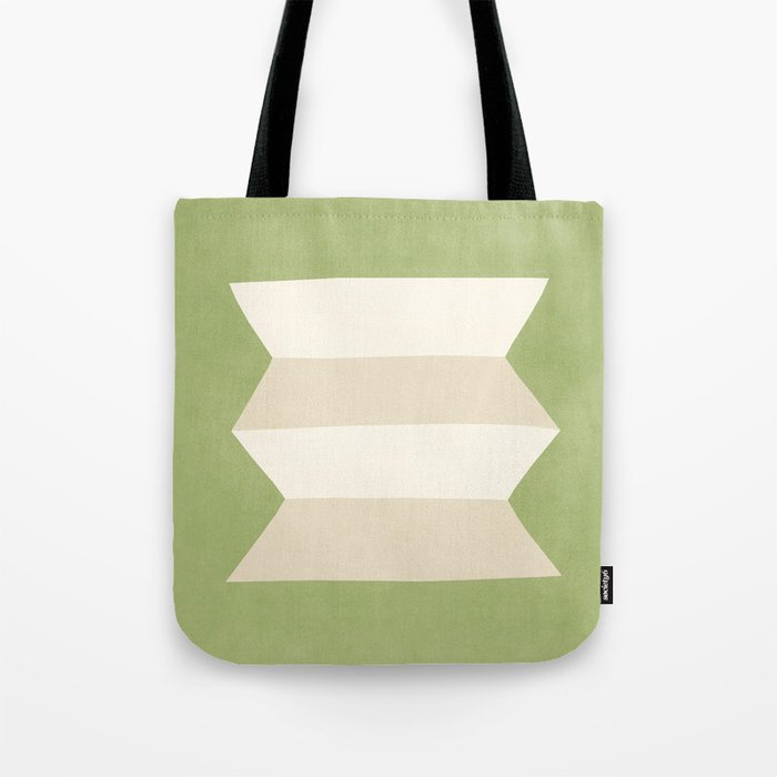 Geometric Vase - White Ivory on Green  Tote Bag Gallery Image 1