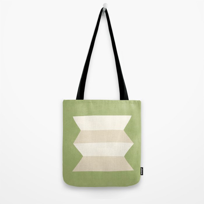 Geometric Vase - White Ivory on Green  Tote Bag Gallery Image 2