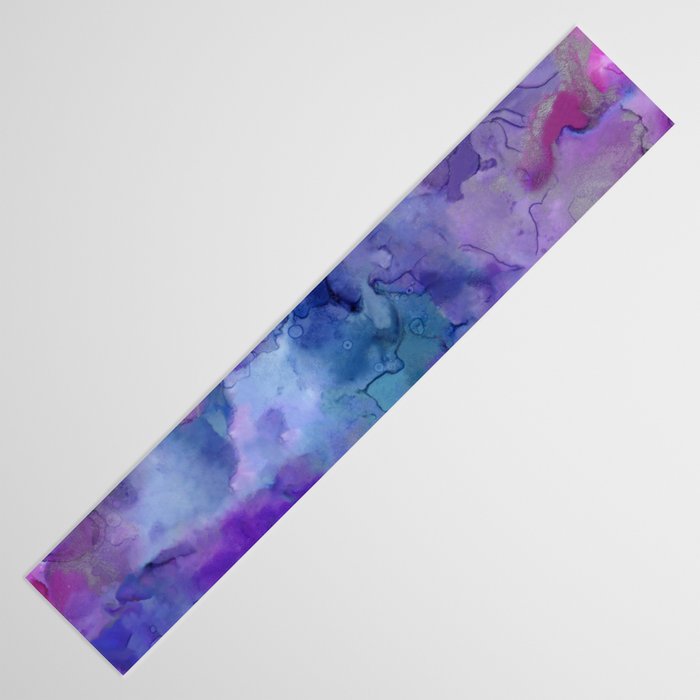 Abstract Colorful Purple Watercolor Table Runner Gallery Image 3