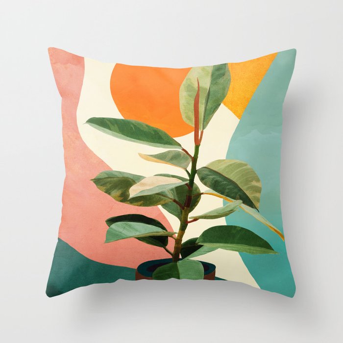 Colorful Ficus 1 Throw Pillow Gallery Image 6