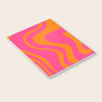 Retro Liquid Swirl Abstract Pattern Hot Pink & Orange Notebook Gallery Image 3