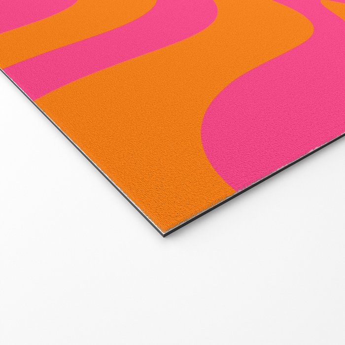 Retro Liquid Swirl Abstract Pattern Hot Pink & Orange Welcome Mat Gallery Image 2