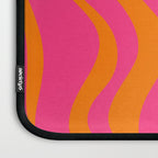 Retro Liquid Swirl Abstract Pattern Hot Pink & Orange Laptop Sleeve Gallery Image 3