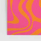 Retro Liquid Swirl Abstract Pattern Hot Pink & Orange Poster Gallery Image 3