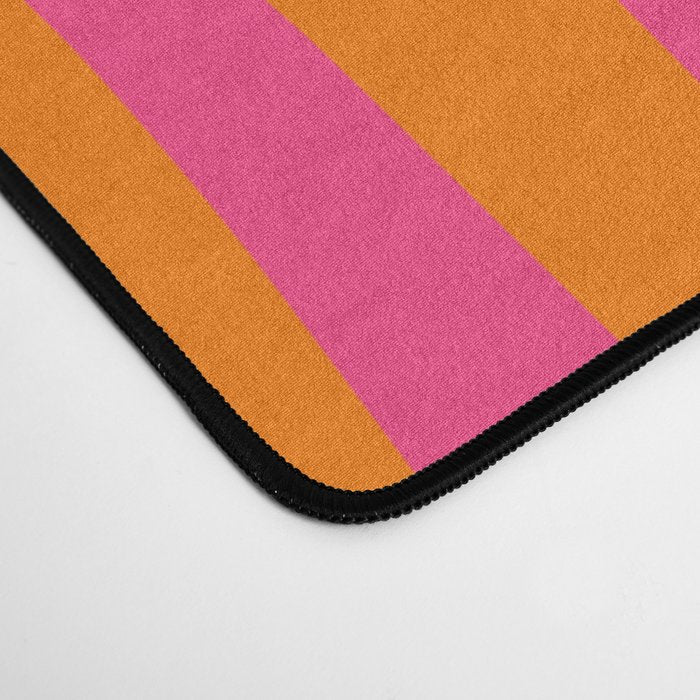 Retro Liquid Swirl Abstract Pattern Hot Pink & Orange Desk Mat Gallery Image 4