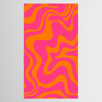 Retro Liquid Swirl Abstract Pattern Hot Pink & Orange Tablecloth Gallery Image 2