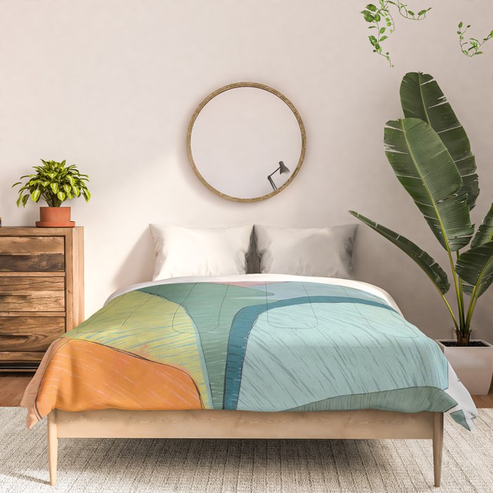Banana leaves pastel colors Comforter Gallery Image 3