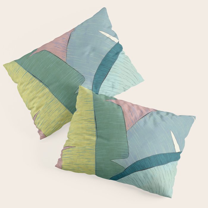 Banana leaves pastel colors Pillow Sham Gallery Image 3