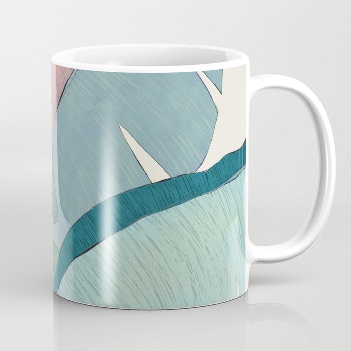Banana leaves pastel colors Coffee Mug Gallery Image 1