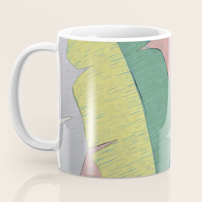 Banana leaves pastel colors Coffee Mug Gallery Image 3