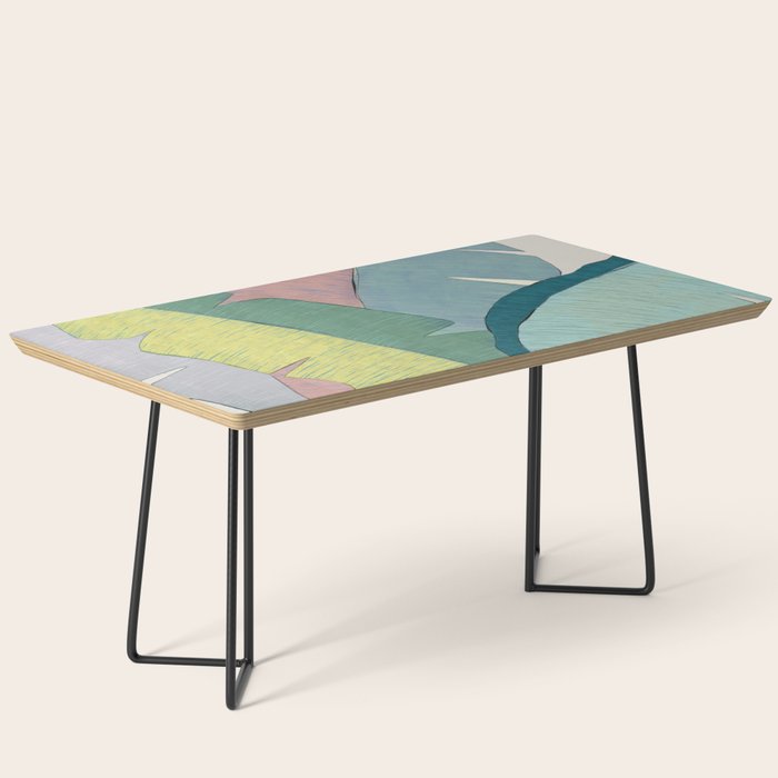 Banana leaves pastel colors Coffee Table Gallery Image 1