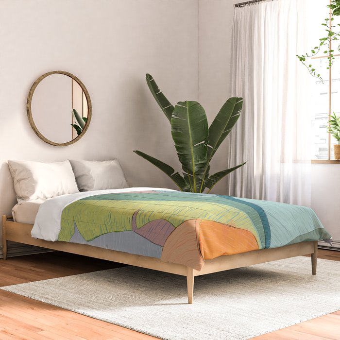 Banana leaves pastel colors Comforter Gallery Image 2