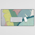 Banana leaves pastel colors Desk Mat Gallery Image 1