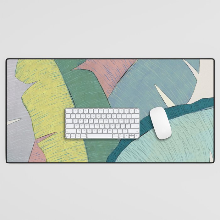 Banana leaves pastel colors Desk Mat Gallery Image 1