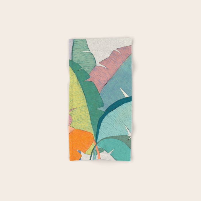 Banana leaves pastel colors Bath Towel Gallery Image 1