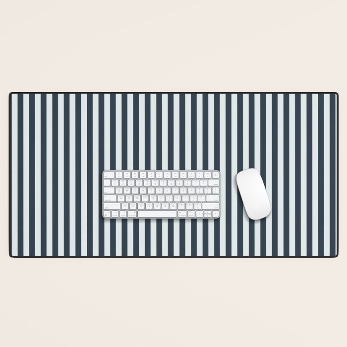 Nautical Deep Blue Stripes - Cozy Heirloom Desk Mat Gallery Image 1