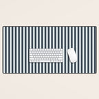 Nautical Deep Blue Stripes - Cozy Heirloom Desk Mat Gallery Image 1