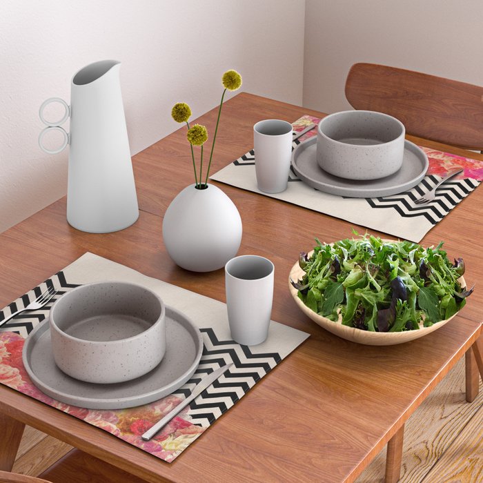 Chevron Flora II Placemat Gallery Image 2