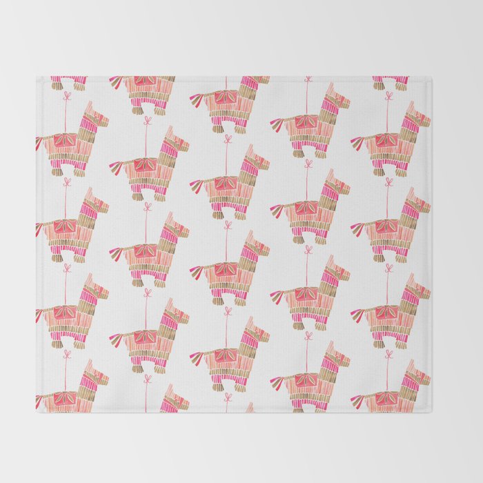 Mexican Donkey PinÌata - Pink & Rose Gold Palette Throw Blanket Gallery Image 2