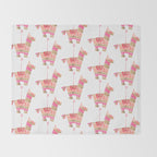 Mexican Donkey PinÌata - Pink & Rose Gold Palette Throw Blanket Gallery Image 2