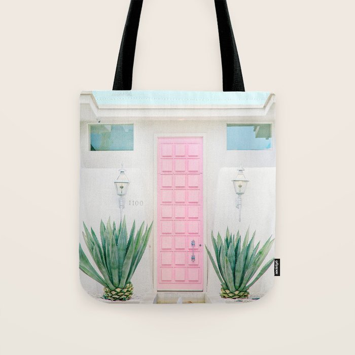 The Pink Door, Palm Springs, California Tote Bag Gallery Image 1