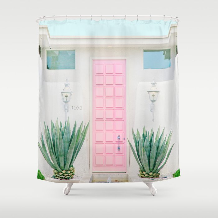 The Pink Door, Palm Springs, California Shower Curtain Gallery Image 1