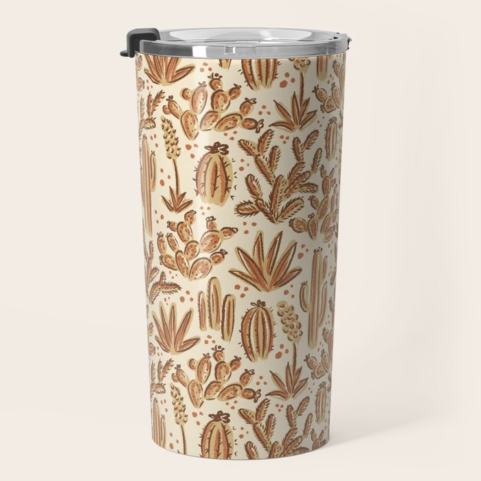 Cactus Desert - gold and copper Travel Mug Gallery Image 3