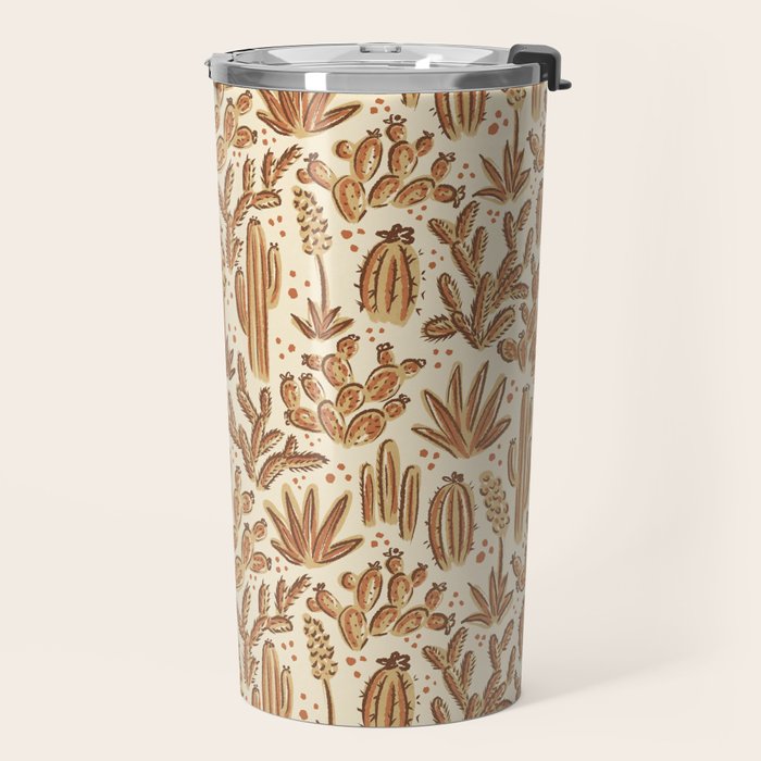 Cactus Desert - gold and copper Travel Mug Gallery Image 2