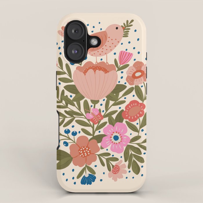 Folk Floral Bird  iPhone Case Gallery Image 1