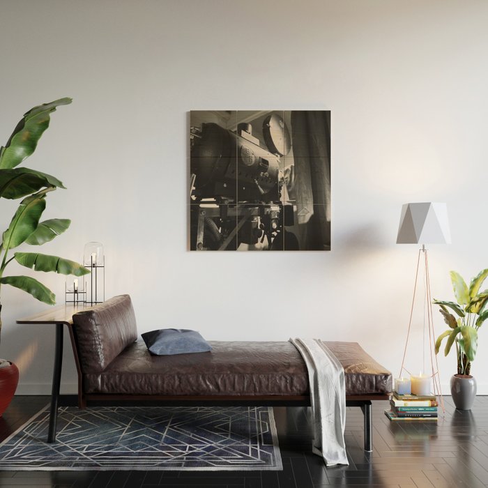 Vintage Movie Camera Wood Wall Art Gallery Image 2