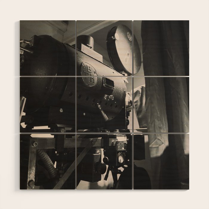 Vintage Movie Camera Wood Wall Art Gallery Image 1
