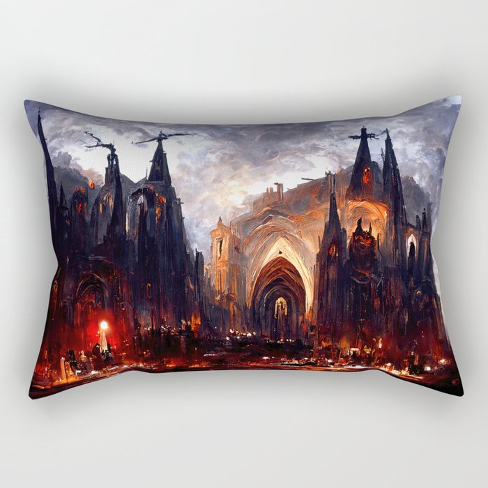 Lucifer Palace in Hell Rectangular Pillow Gallery Image 1
