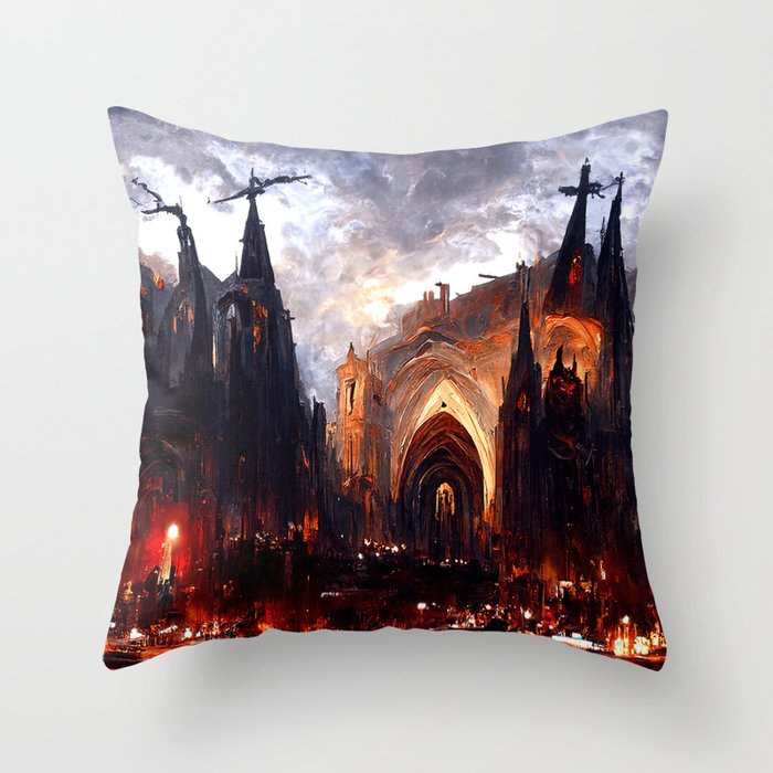 Lucifer Palace in Hell Throw Pillow Gallery Image 6