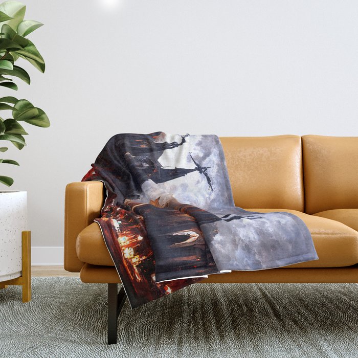 Lucifer Palace in Hell Throw Blanket Gallery Image 1