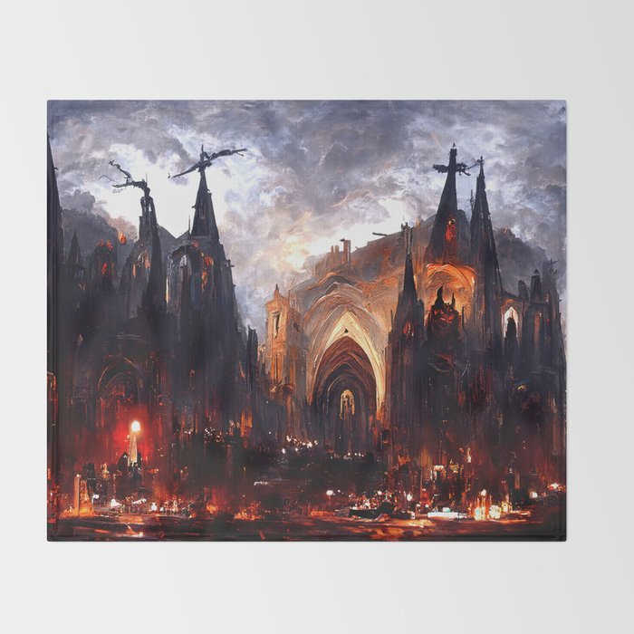 Lucifer Palace in Hell Throw Blanket Gallery Image 2