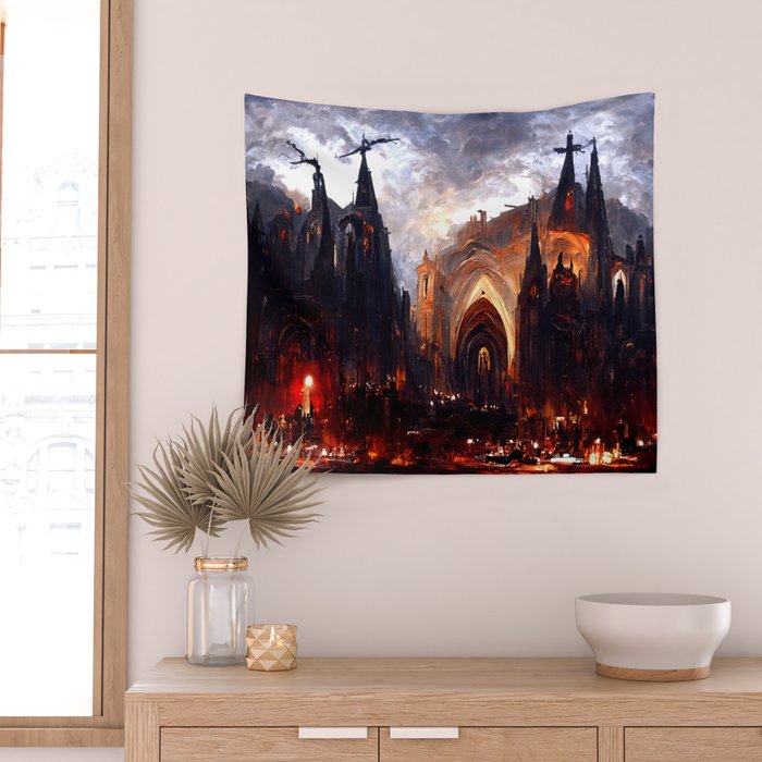 Lucifer Palace in Hell Wall Tapestry Gallery Image 2