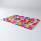 Red and Pink Mushroom print - Amsterdam Market Rug Gallery Image 3