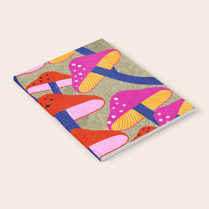 Red and Pink Mushroom print - Amsterdam Market Notebook Gallery Image 1