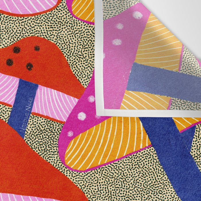 Red and Pink Mushroom print - Amsterdam Market Wall Tapestry Gallery Image 3