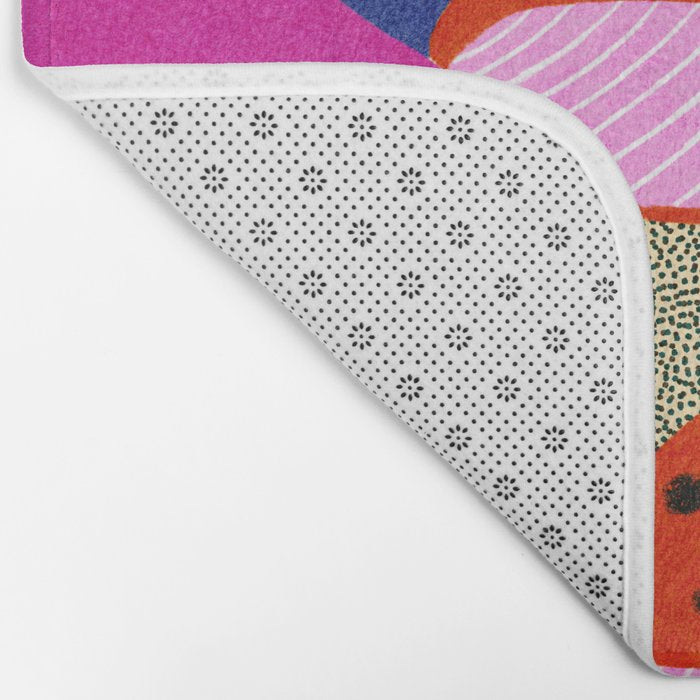 Red and Pink Mushroom print - Amsterdam Market Bath Mat Gallery Image 2