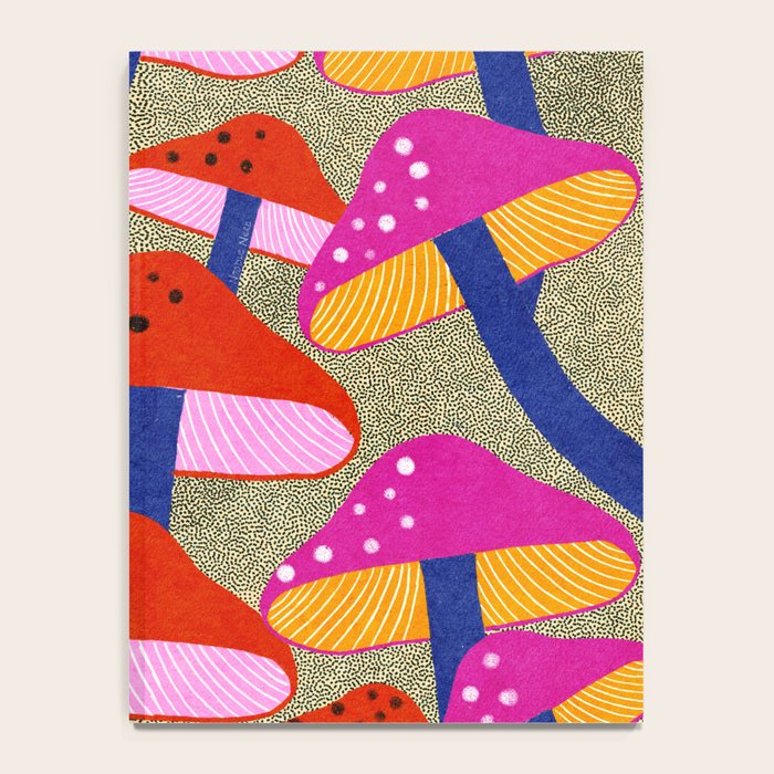 Red and Pink Mushroom print - Amsterdam Market Notebook Gallery Image 4