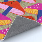 Red and Pink Mushroom print - Amsterdam Market Rug Gallery Image 4