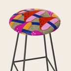 Red and Pink Mushroom print - Amsterdam Market Stool Gallery Image 2