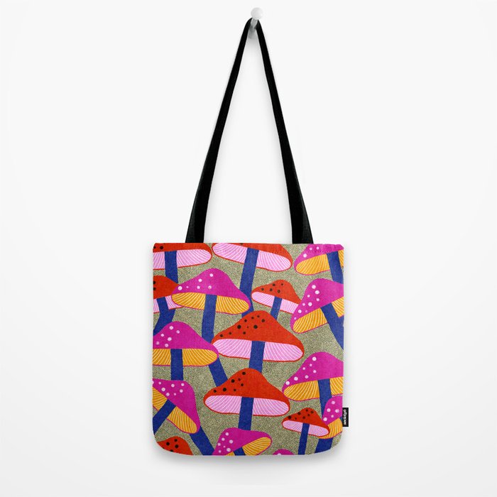 Red and Pink Mushroom print - Amsterdam Market Tote Bag Gallery Image 2