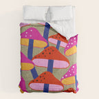 Red and Pink Mushroom print - Amsterdam Market Comforter Gallery Image 6