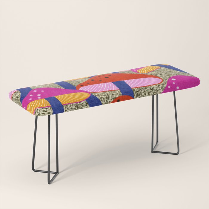 Red and Pink Mushroom print - Amsterdam Market Bench Gallery Image 1