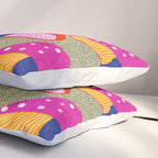 Red and Pink Mushroom print - Amsterdam Market Pillow Sham Gallery Image 3