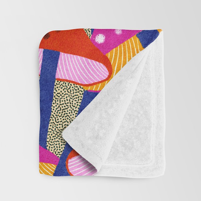 Red and Pink Mushroom print - Amsterdam Market Throw Blanket Gallery Image 3